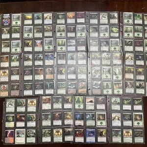 LOT OF 125 MTG - VINTAGE MAGIC THE GATHERING DECKMASTER GAME CARDS IN 14 SLEEVES